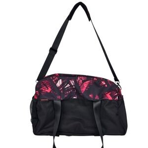 Domyos Gym Yoga Bag Red & Black Abstract Print Fitness Overnight Duffel Bag